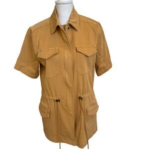 Liverpool Los Angeles Short Sleeve Jacket Cargo Medium Gold Mustard Cinch Waist